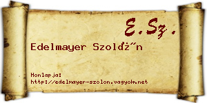 Edelmayer Szolón névjegykártya